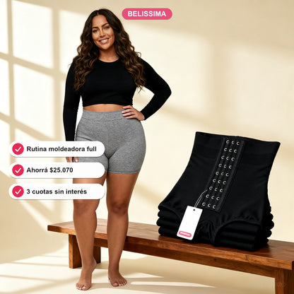 Kit Moldeador — Faja Invisible + Faja Varilla + Short Levanta Cola
