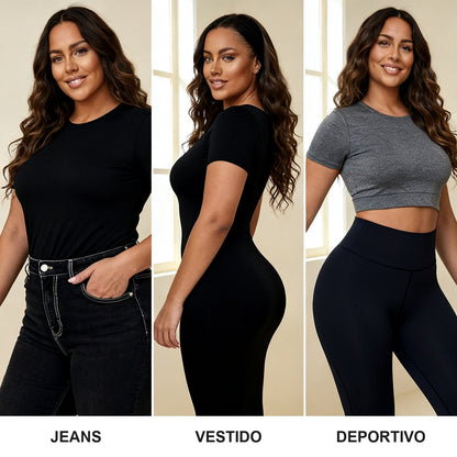 Bajo jeans, vestido o deportivo — silueta lograda
