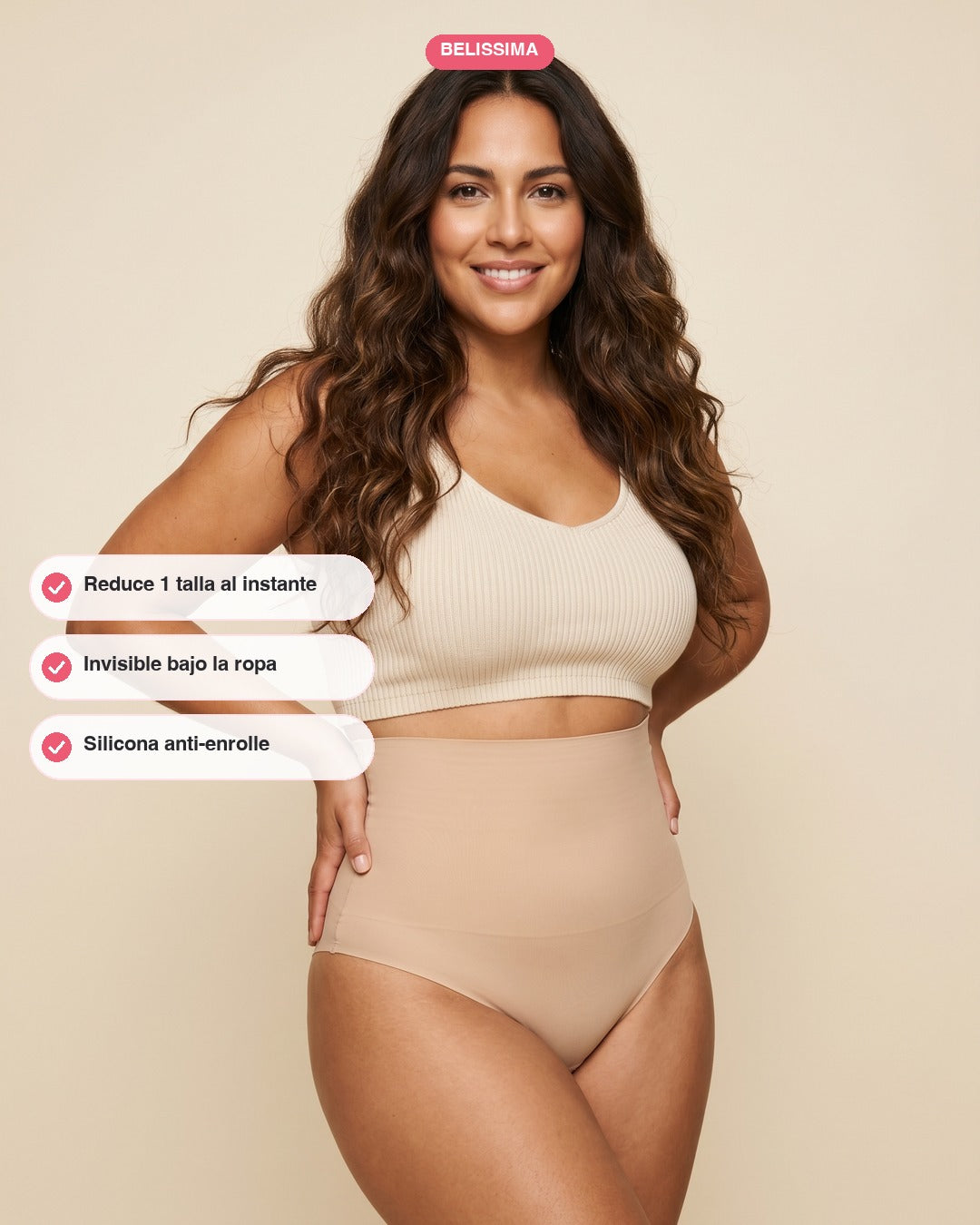 Faja Tanga Alta Invisible — reduce 1 talla al instante