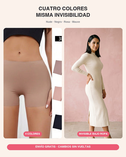 Disponible en 4 colores · invisible bajo ropa