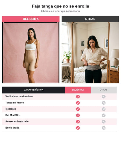 Faja tanga que no se enrolla — Belissima vs otras