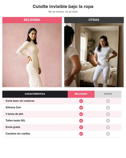 Culotte invisible bajo la ropa — Belissima vs otras