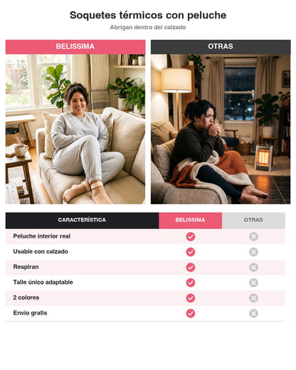 Soquetes térmicos con peluche — Belissima vs otras